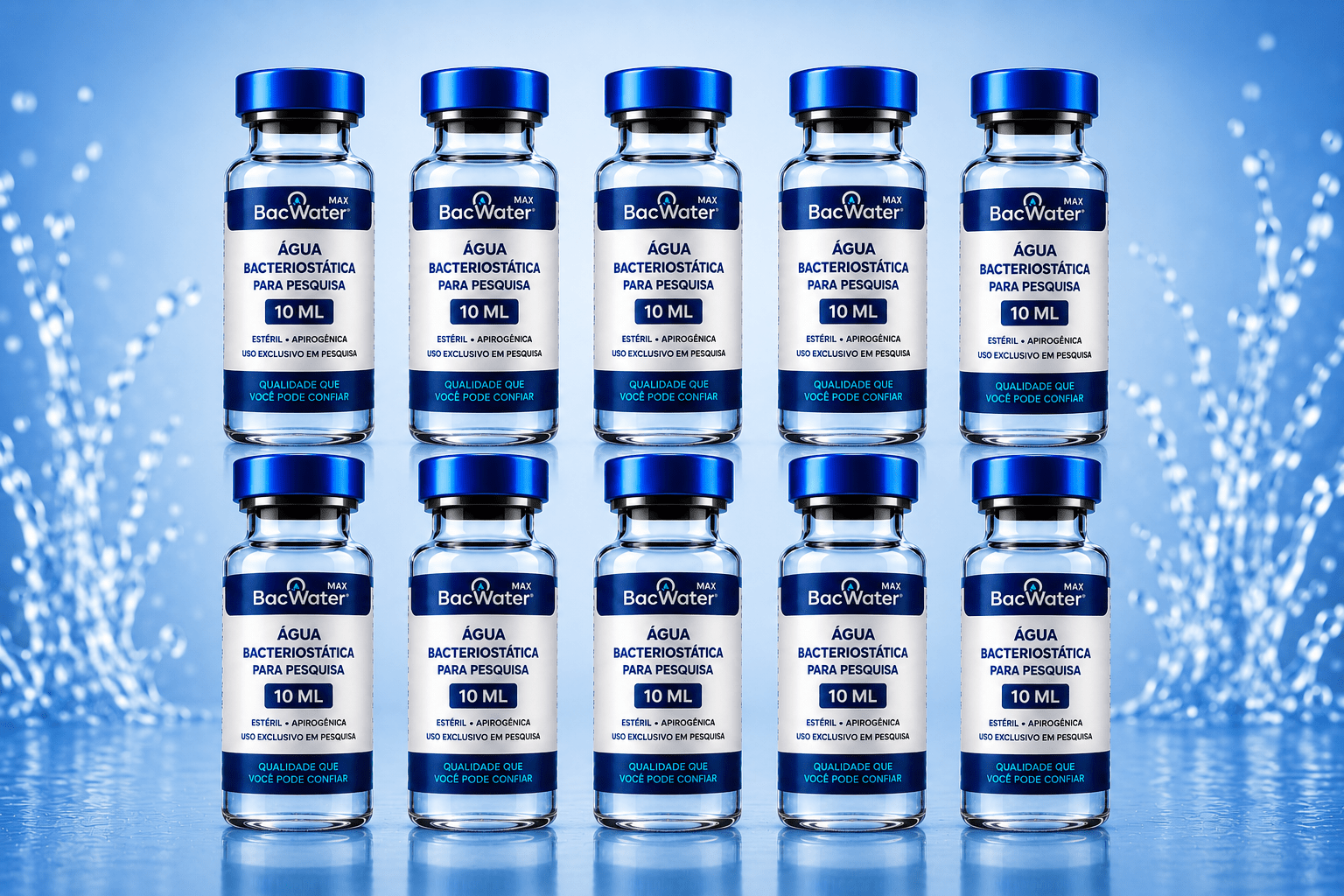 Frasco de Água Bacteriostática BacWater Max 10 ml